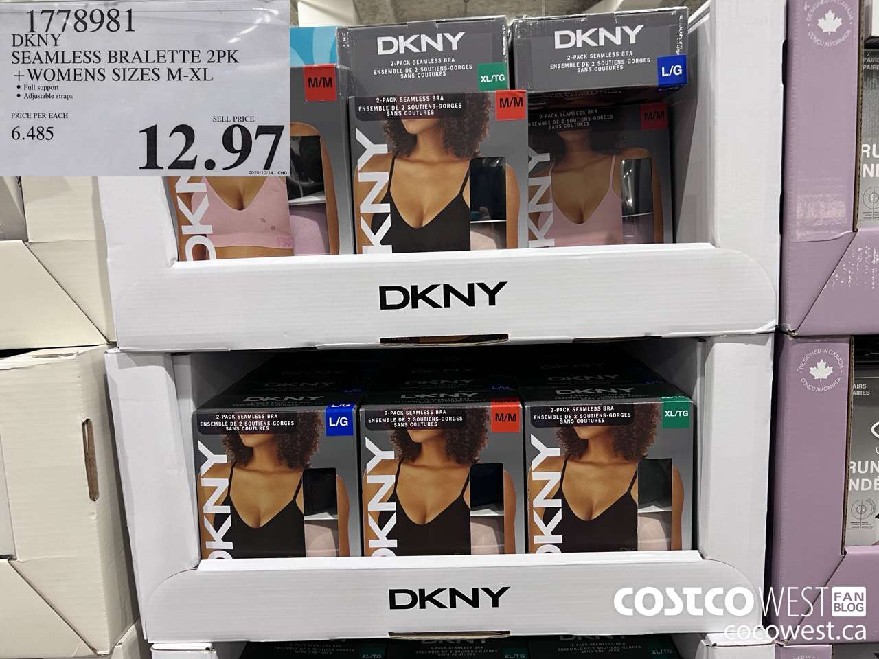 1778981 DKNY SEAMLESS BRALETTE 2PK LADIES SIZES M-XL $12.97