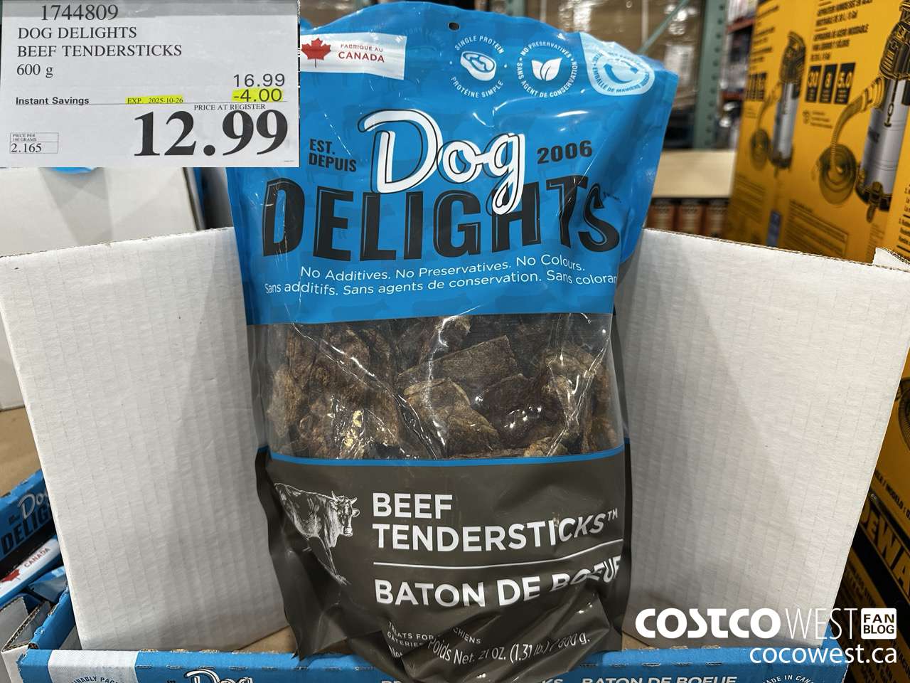 1744809 DOG DELIGHTS BEEF TENDERSTICKS 600G ($4.00 INSTANT SAVINGS EXPIRES ON 2025-10-26) $12.99