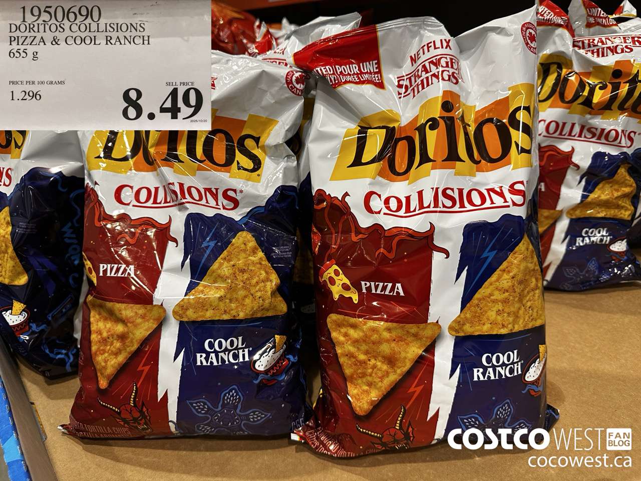 1950690 DORITOS COLLISIONS PIZZA & COOL RANCH 655G $8.49