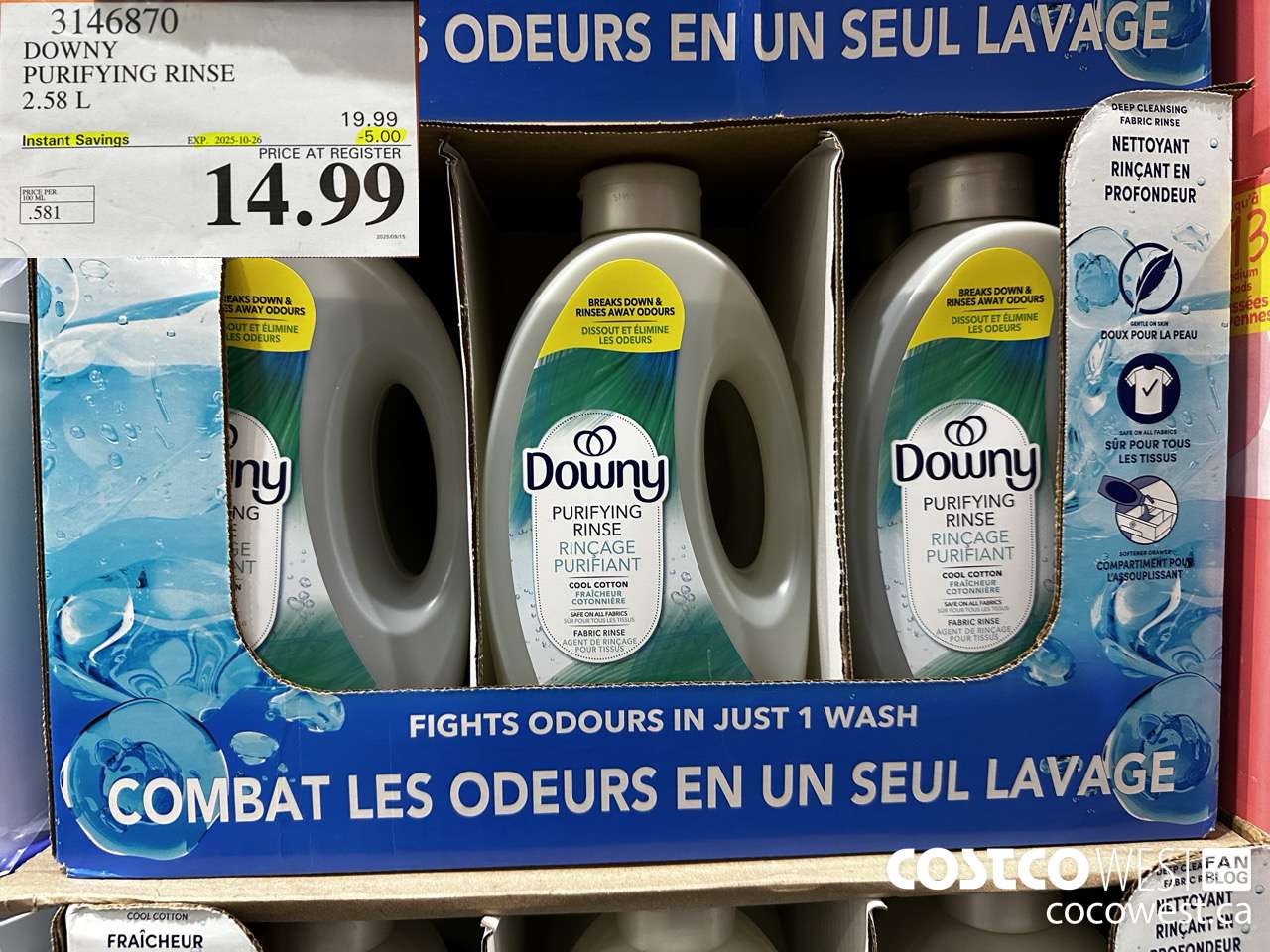 3146870 DOWNY PURIFYING RINSE 2.58L ($5.00 INSTANT SAVINGS EXPIRES ON 2025-10-26) $14.99