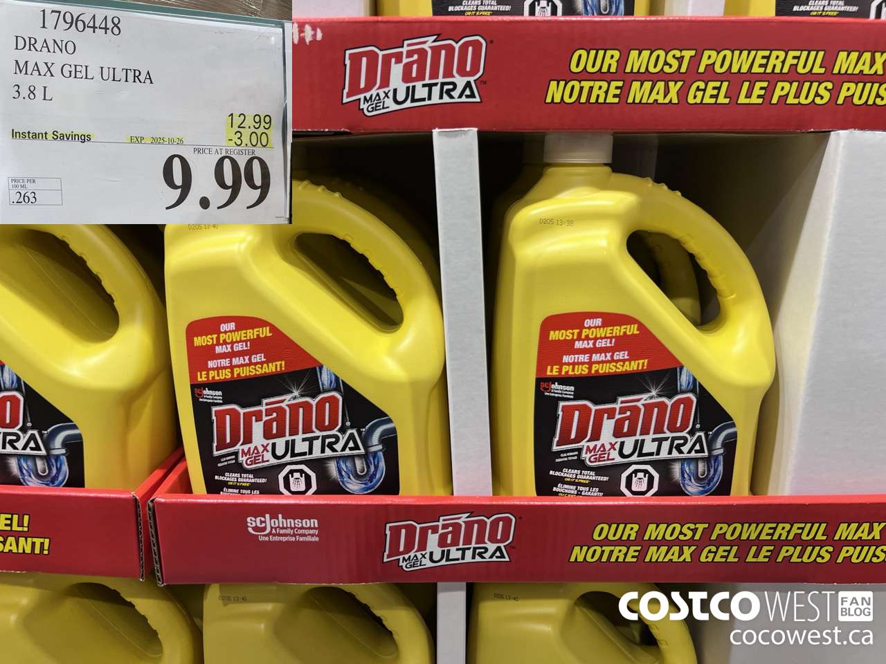 1796448 DRANO MAX GEL ULTRA 3.8L ($3.00 INSTANT SAVINGS EXPIRES ON 2025-10-26) $9.99