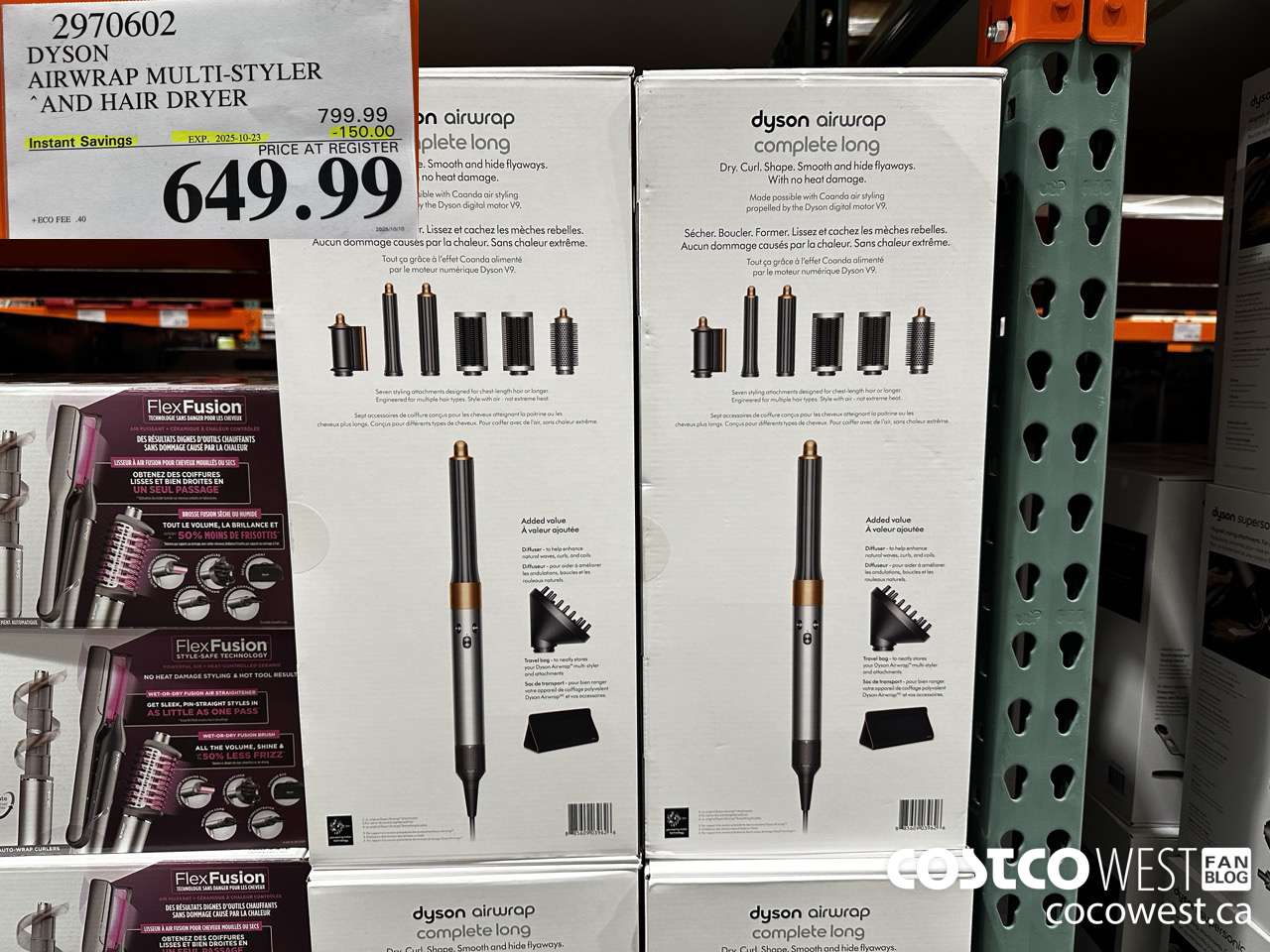 2970602 DYSON AIRWRAP HAIR DRYER WITH TRAVEL BAG & DIFFUSER ($150.00 INSTANT SAVINGS EXPIRES ON 2025-10-23) $649.99