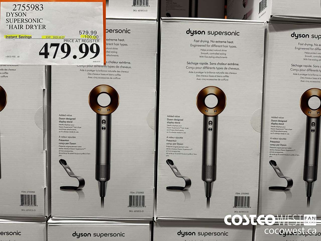 2755983 DYSON SUPERSONIC HAIR DRYER WITH DISPLAY STAND ($100.00 INSTANT SAVINGS EXPIRES ON 2025-10-23) $479.99