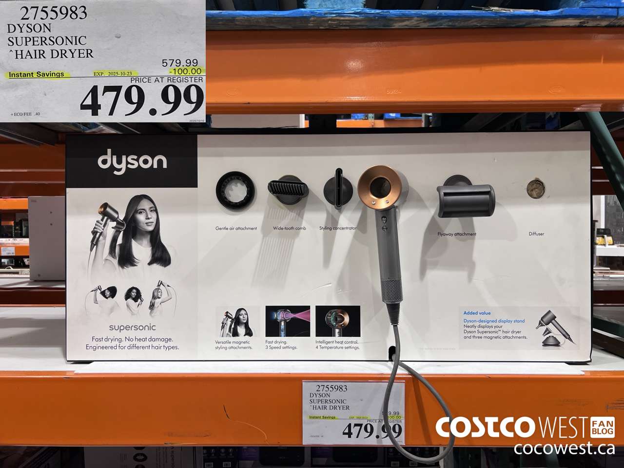 2755983 DYSON SUPERSONIC HAIR DRYER WITH DISPLAY STAND ($100.00 INSTANT SAVINGS EXPIRES ON 2025-10-23) $479.99