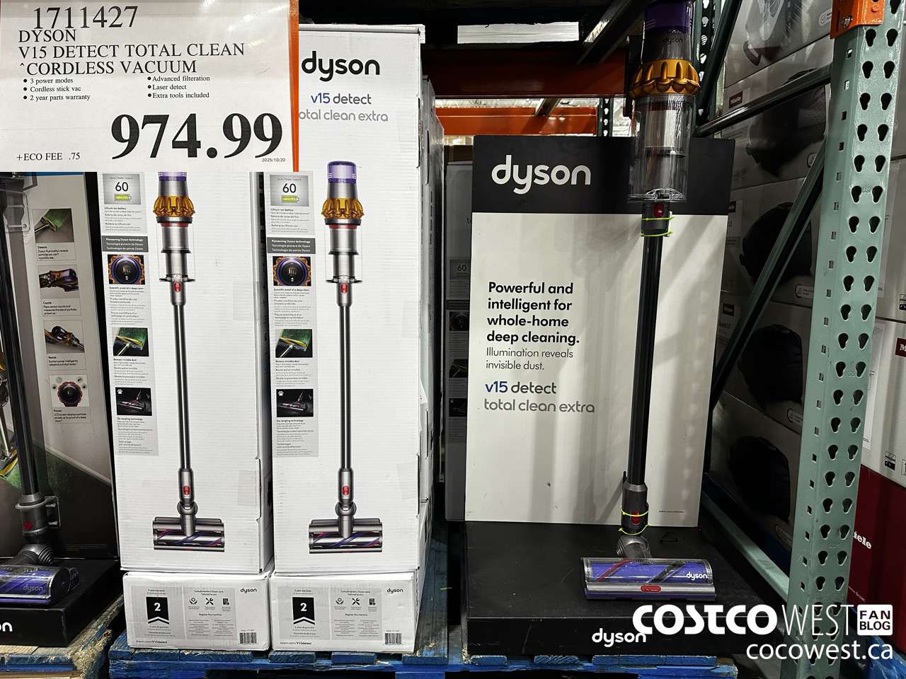 1711427 DYSON V15 DETECT TOTAL CLEAN CORDLESS VACUUM $974.99
