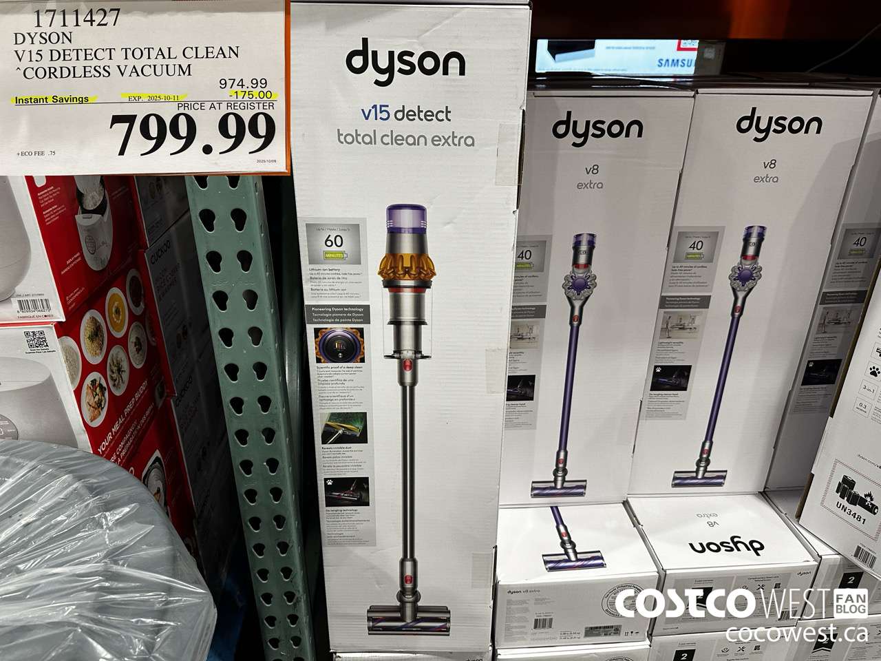 1711427 DYSON V15 DETECT TOTAL CLEAN EXTRA STICK VACUUM ($175.00 INSTANT SAVINGS EXPIRES ON 2025-10-11) $799.99
