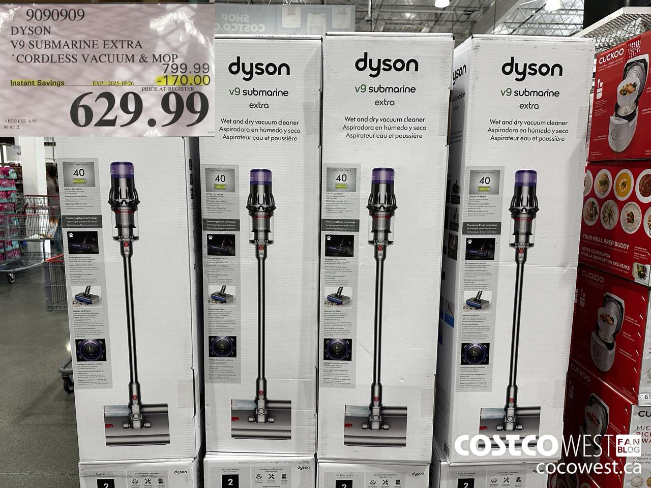 9090909 DYSON V9 SUBMARINE EXTRA CORDLESS VACUUM & MOP ($170.00 INSTANT SAVINGS EXPIRES ON 2025-10-26) $629.99