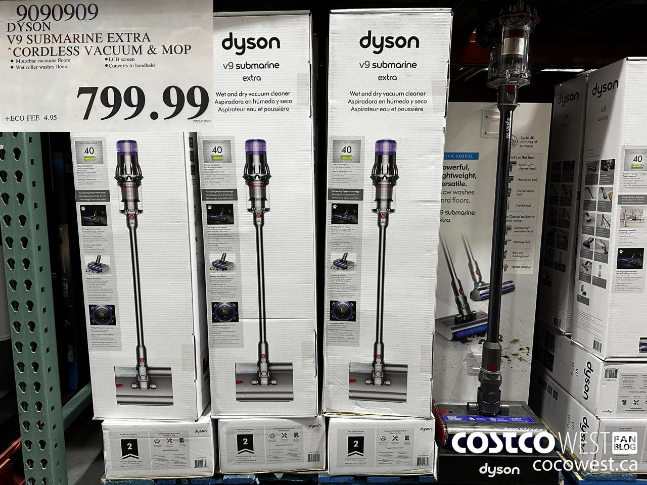 9090909 DYSON V9 SUBMARINE EXTRA CORDLESS VACUUM & MOP $799.99