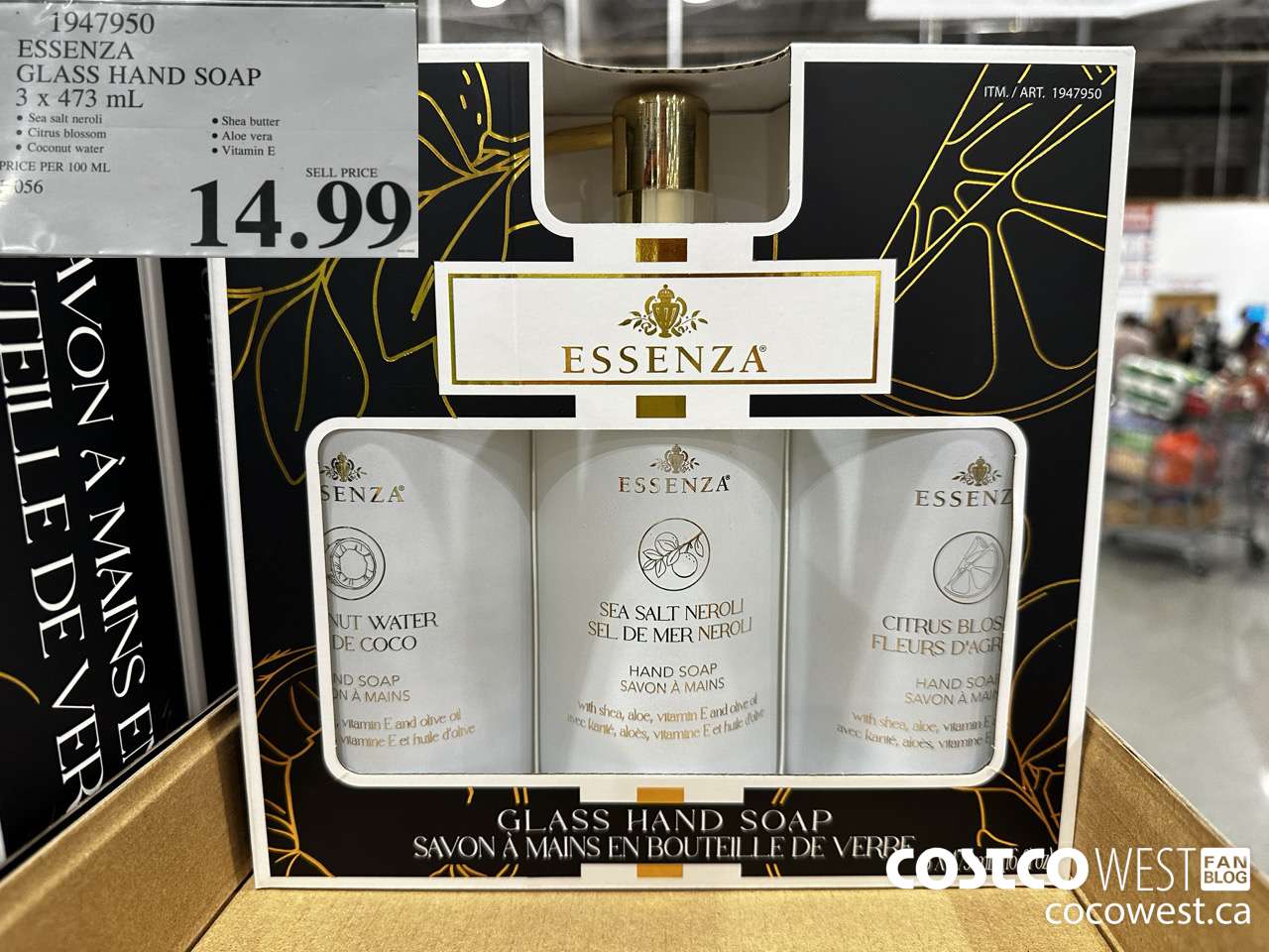 1947950 ESSENZA GLASS HAND SOAP 3 X 473 ML $14.99