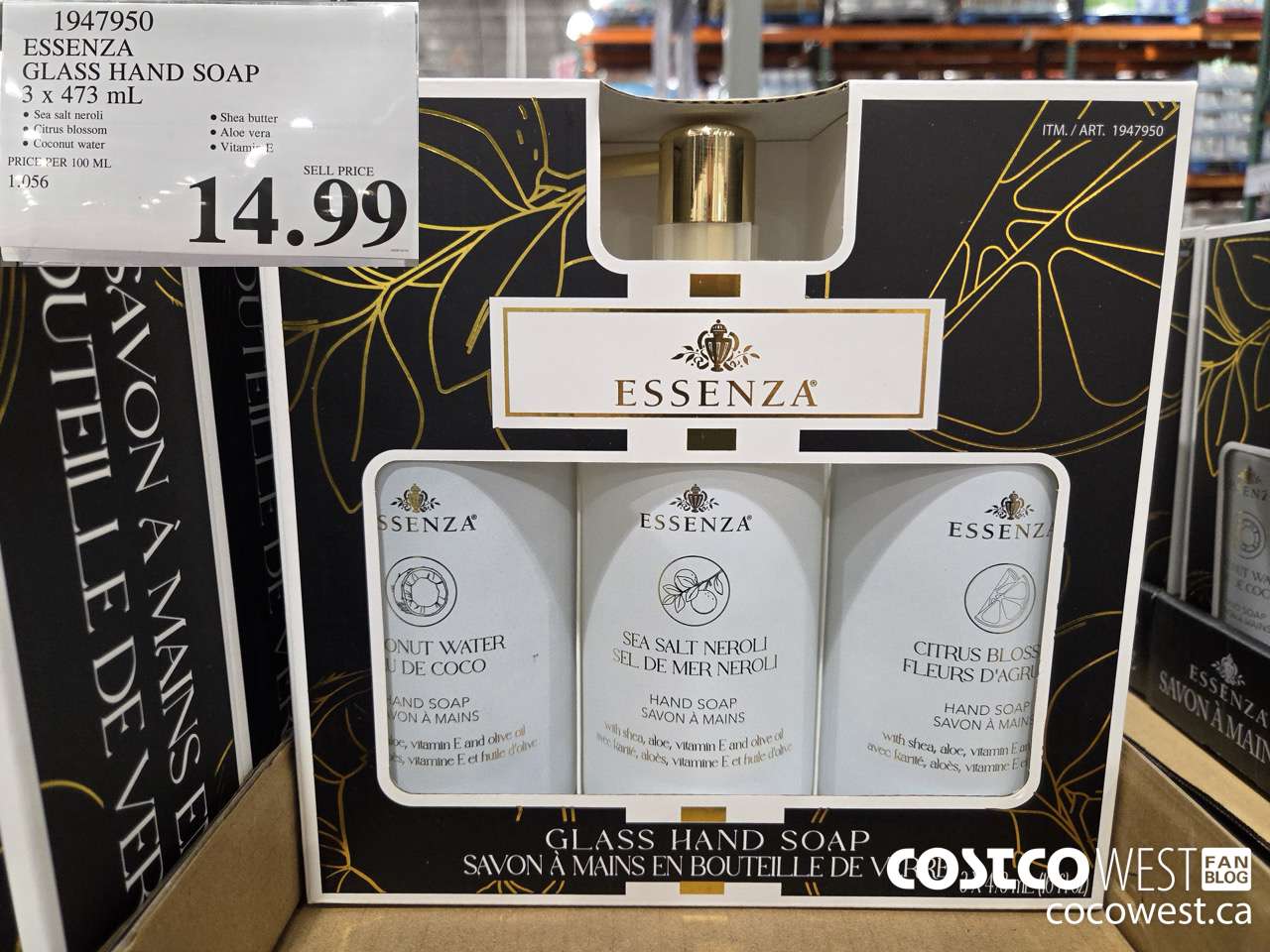1947950 ESSENZA GLASS HAND SOAP 3 X 473 ML $14.99