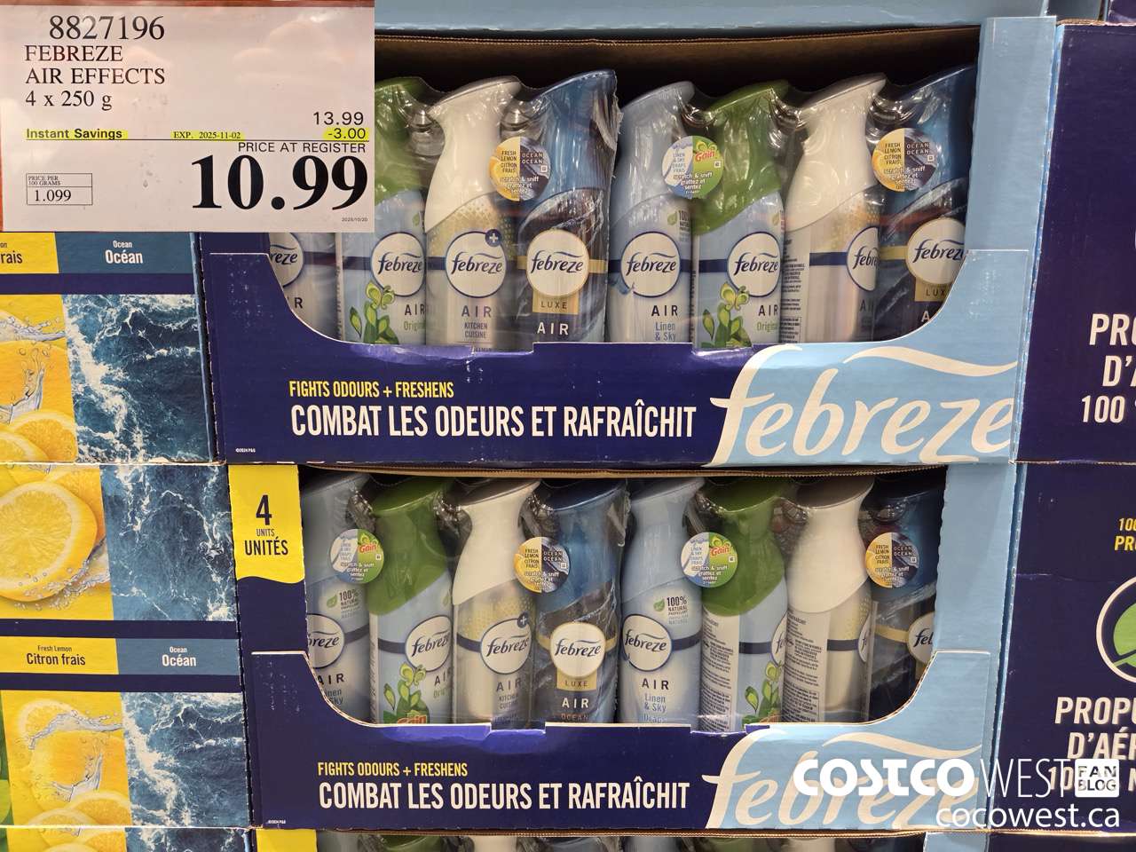 8827196 FEBREZE AIR EFFECTS VARIETY PACK 4 X 250 G ($3.00 INSTANT SAVINGS EXPIRES ON 2025-11-02) $10.99