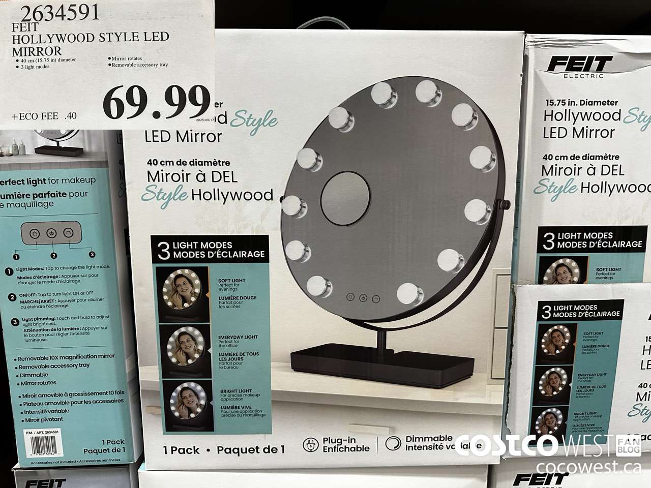 2634591 FEIT HOLLYWOOD STYLE LED MIRROR $69.99