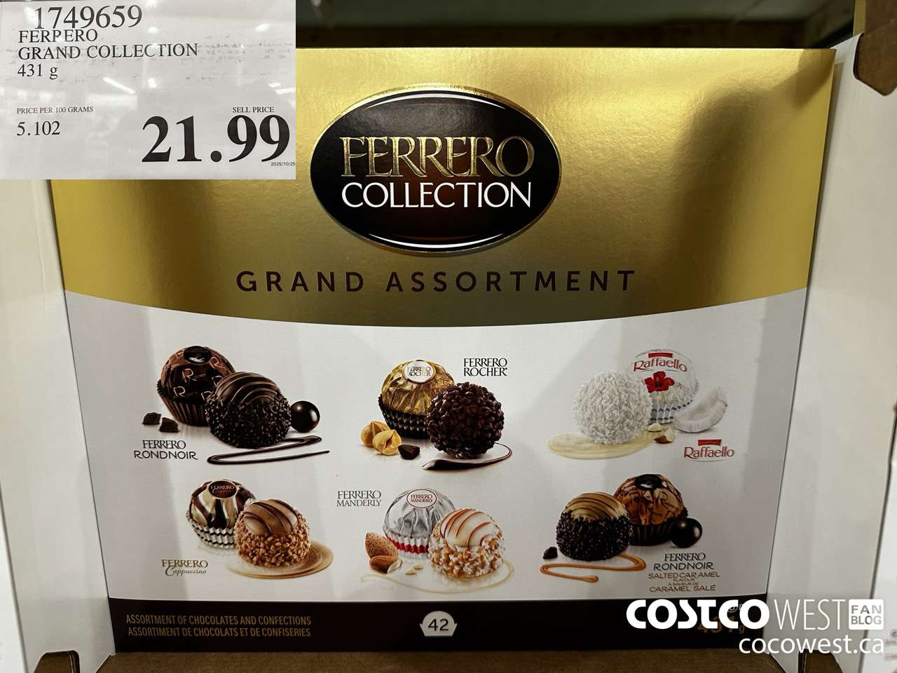1749659 FERRERO GRAND COLLECTION 431G $21.99