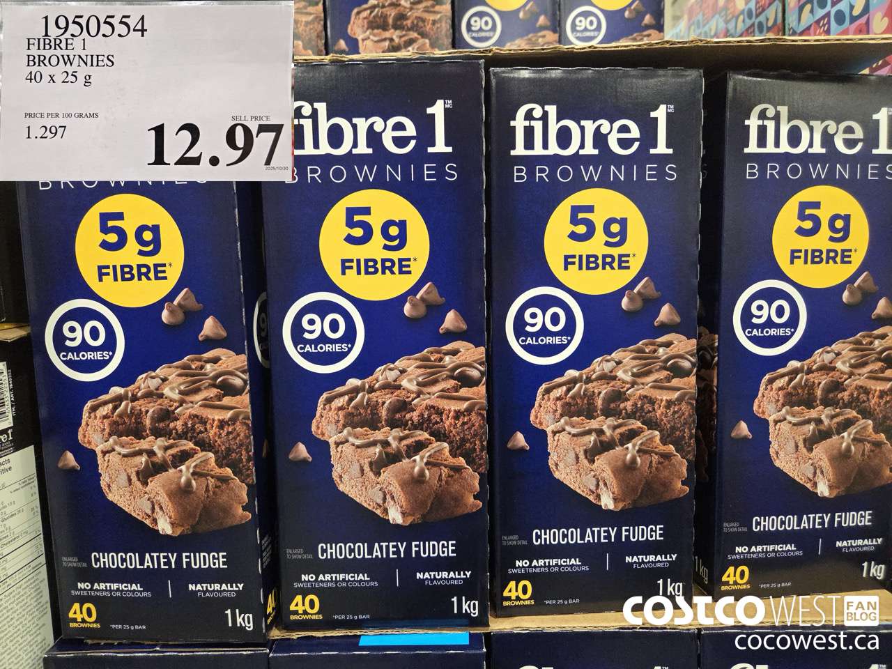1950554 FIBRE 1 BROWNIES 40 X 25G $12.97