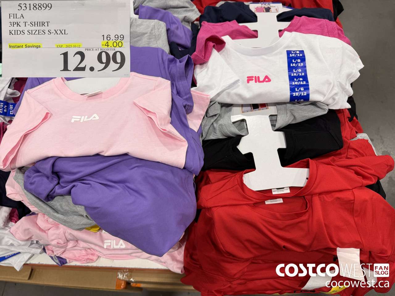 5318899 FILA 3PK T-SHIRT KIDS SIZES S-XXL ($4.00 INSTANT SAVINGS EXPIRES ON 2025-10-12) $12.99