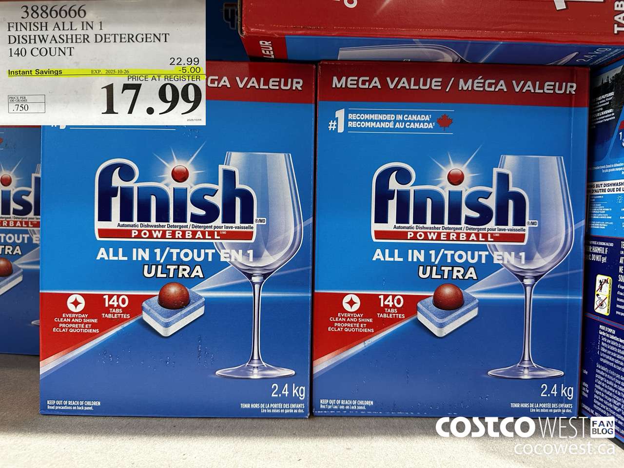 3886666 FINISH ALL IN 1 DISHWASHER DETERGENT 140 COUNT ($5.00 INSTANT SAVINGS EXPIRES ON 2025-10-26) $17.99