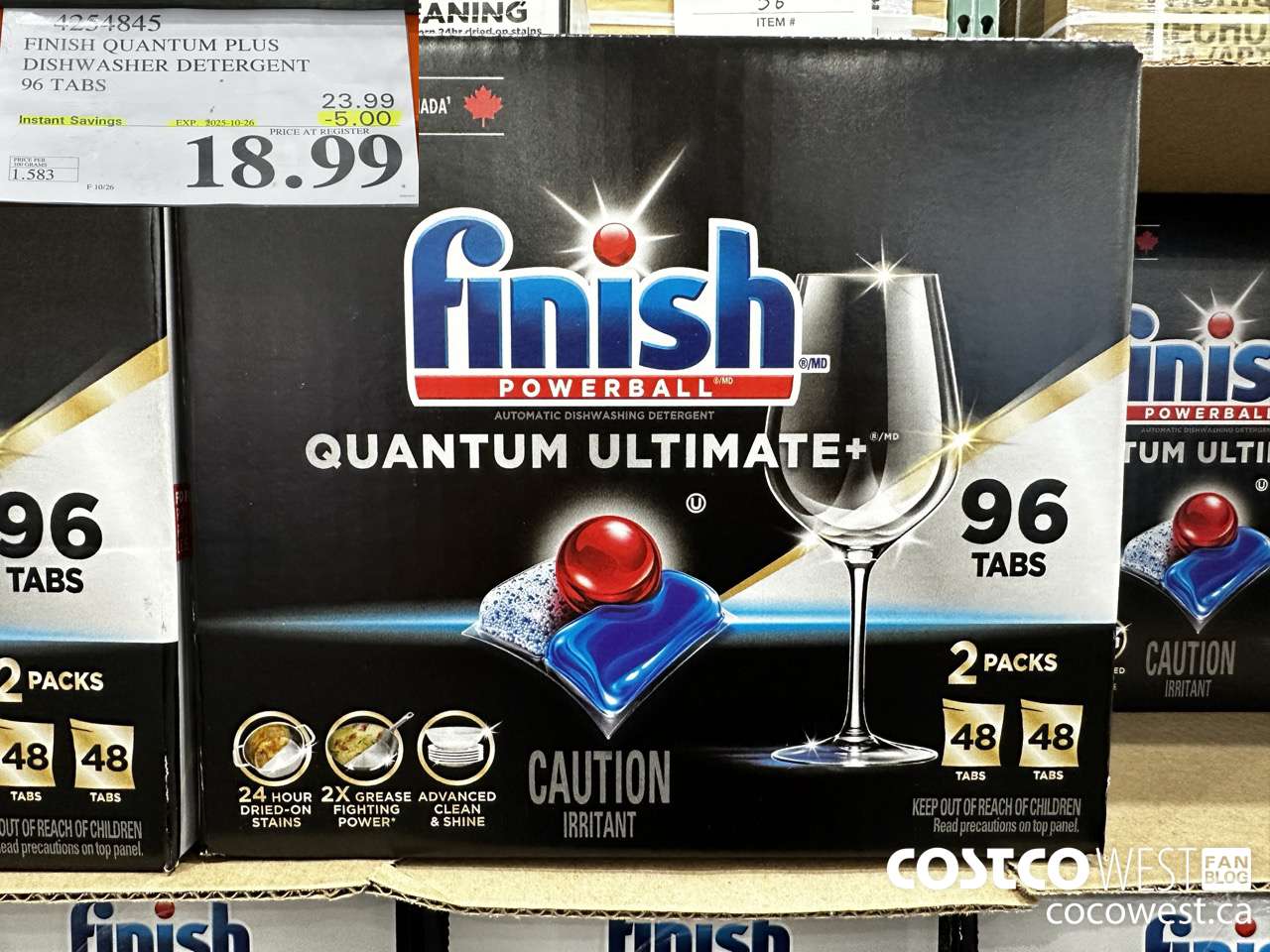4254845 FINISH QUANTUM PLUS DISHWASHER DETERGENT 96 TABS ($5.00 INSTANT SAVINGS EXPIRES ON 2025-10-26) $18.99