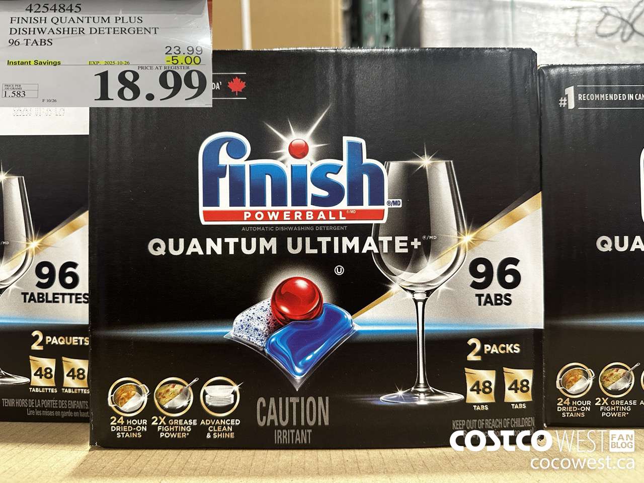 4254845 FINISH QUANTUM PLUS DISHWASHER DETERGENT 96 TABS ($5.00 INSTANT SAVINGS EXPIRES ON 2025-10-26) $18.99