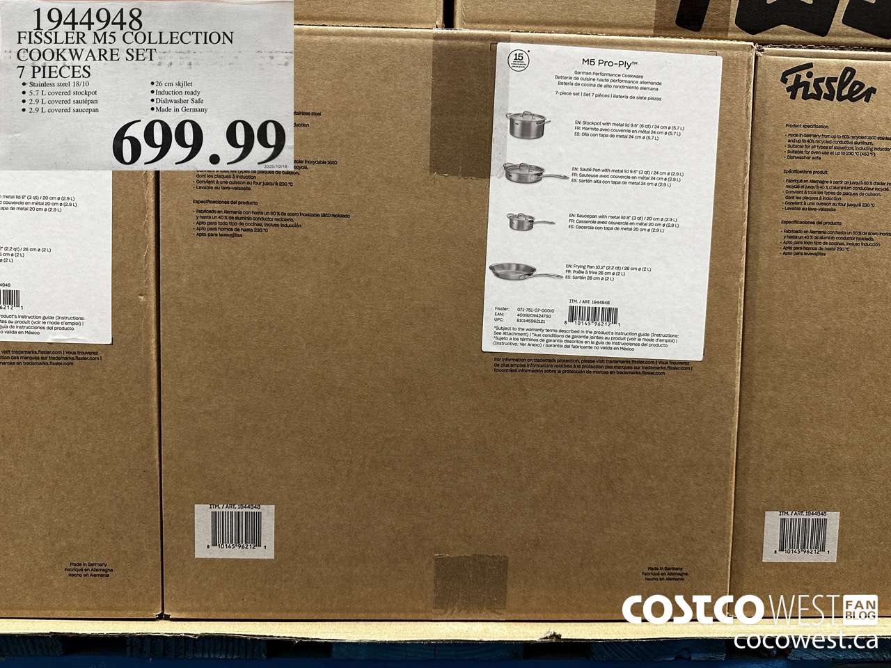 1944948 FISSLER M5 COLLECTION COOKWARE SET 7 PIECES $699.99