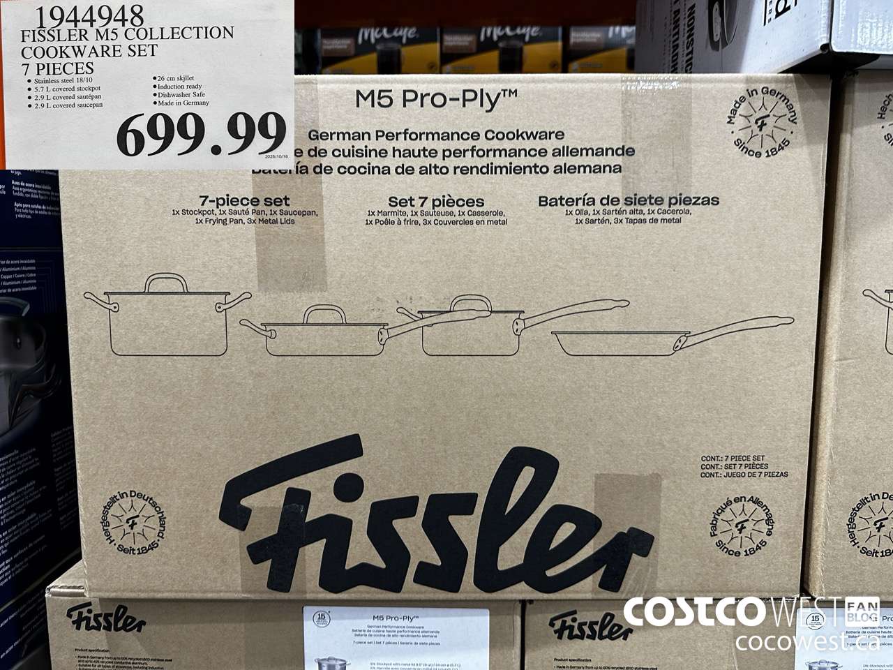 1944948 FISSLER M5 COLLECTION COOKWARE SET 7 PIECES $699.99