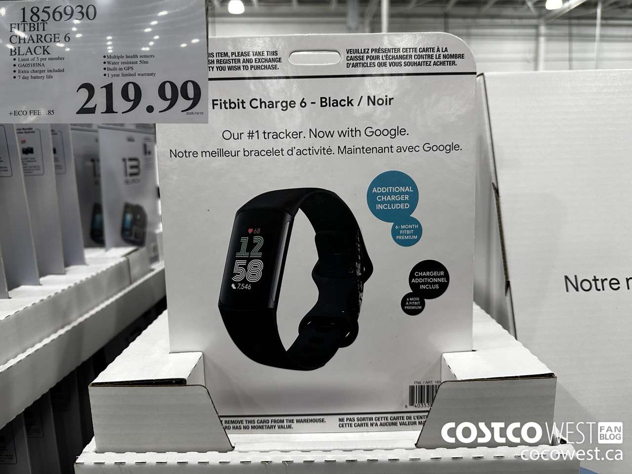 1856930 FITBIT CHARGE 6 BLACK $219.99