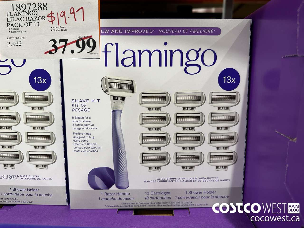 1897288 FLAMINGO LILAC RAZOR PACK OF 13 $19.97