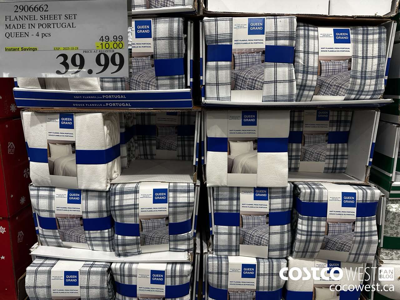 2906662 FLANNEL SHEET SET MADE IN PORTUGAL QUEEN 4PC ($10.00 INSTANT SAVINGS EXPIRES ON 2025-10-19) $39.99