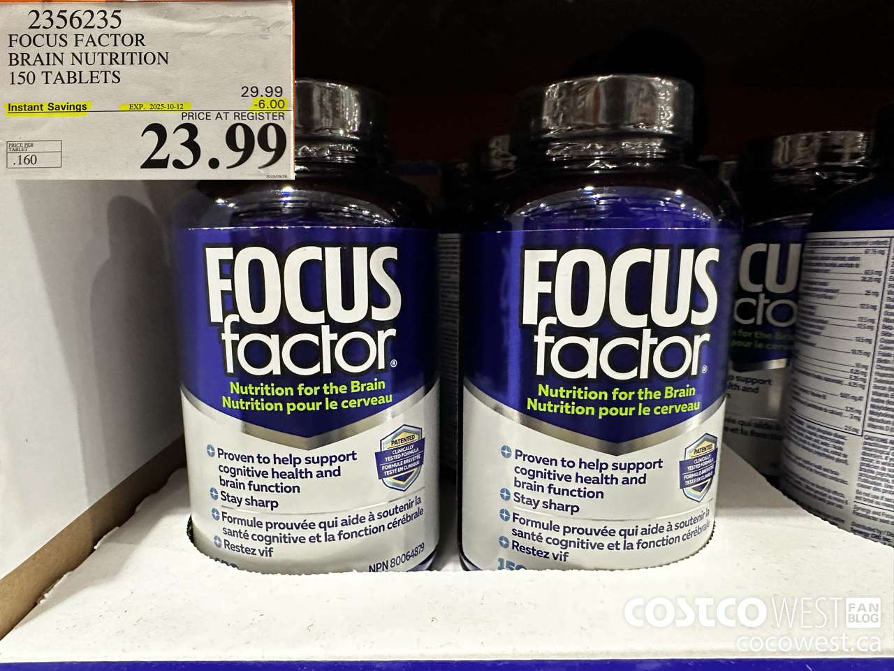 2356235 FOCUS FACTOR ADULT 150 TABLETS ($6.00 INSTANT SAVINGS EXPIRES ON 2025-10-12) $23.99
