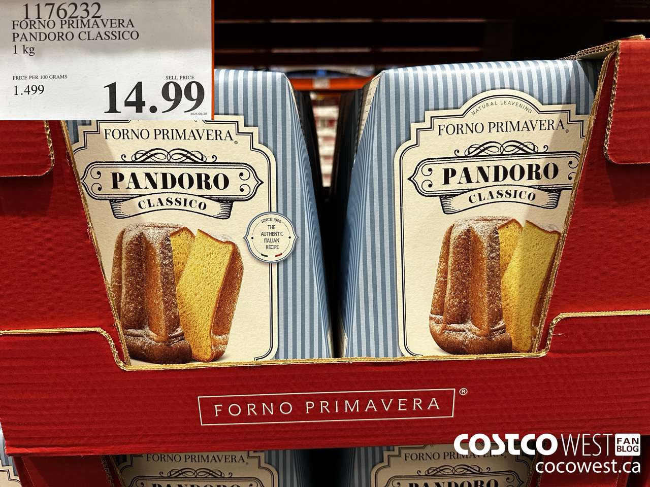 1176232 FORNO PRIMAVERA PANDORO CLASSICO 1KG $14.99