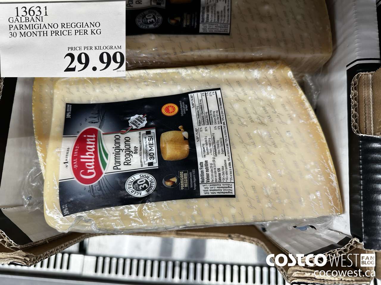 13631 GALBANI PARMIGIANO REGGIANO 30 MONTH PRICE PER KG $29.99