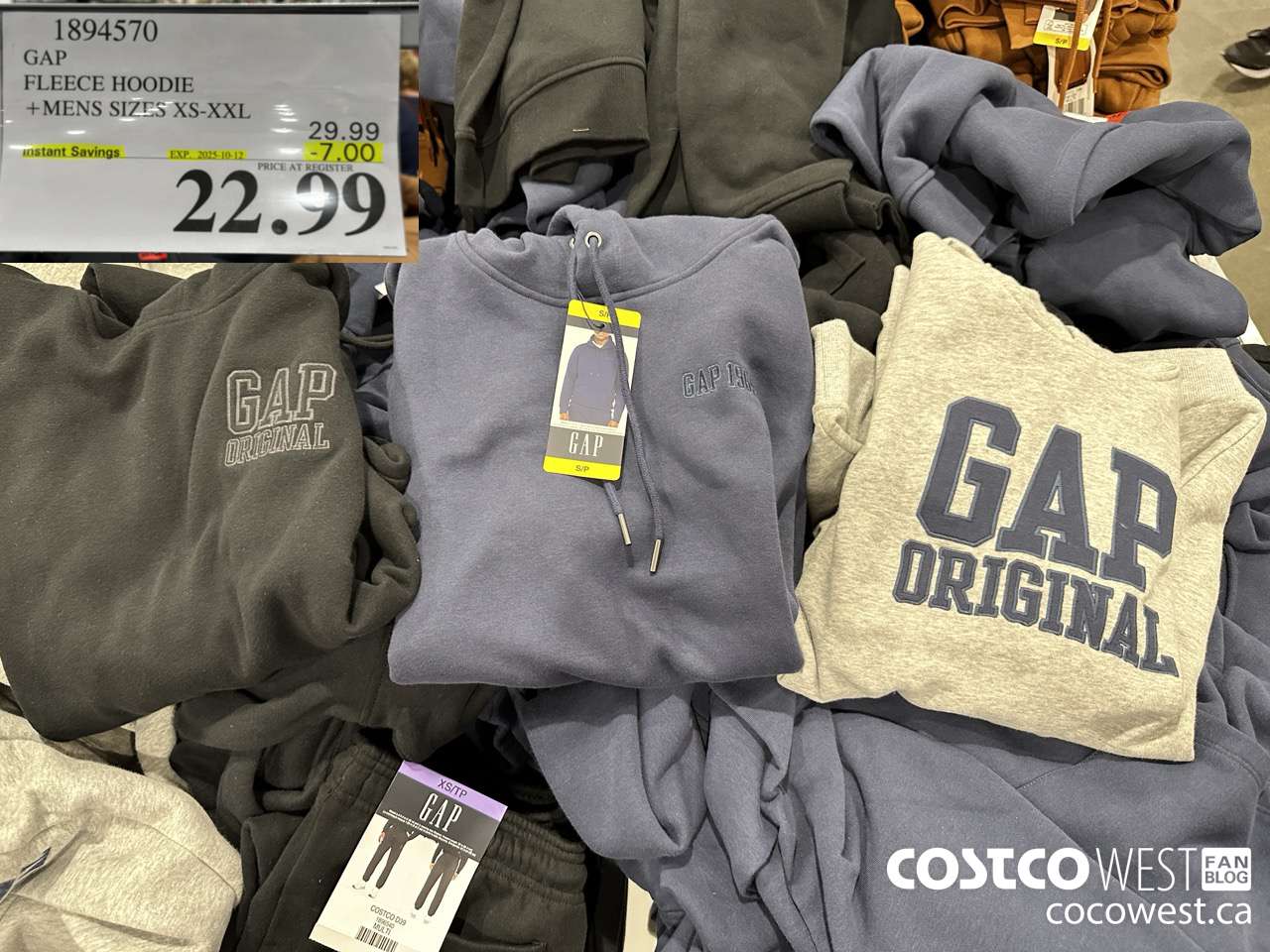 1894570 GAP FLEECE HOODIE MENS SIZES S-L ($7.00 INSTANT SAVINGS EXPIRES ON 2025-10-12) $22.99