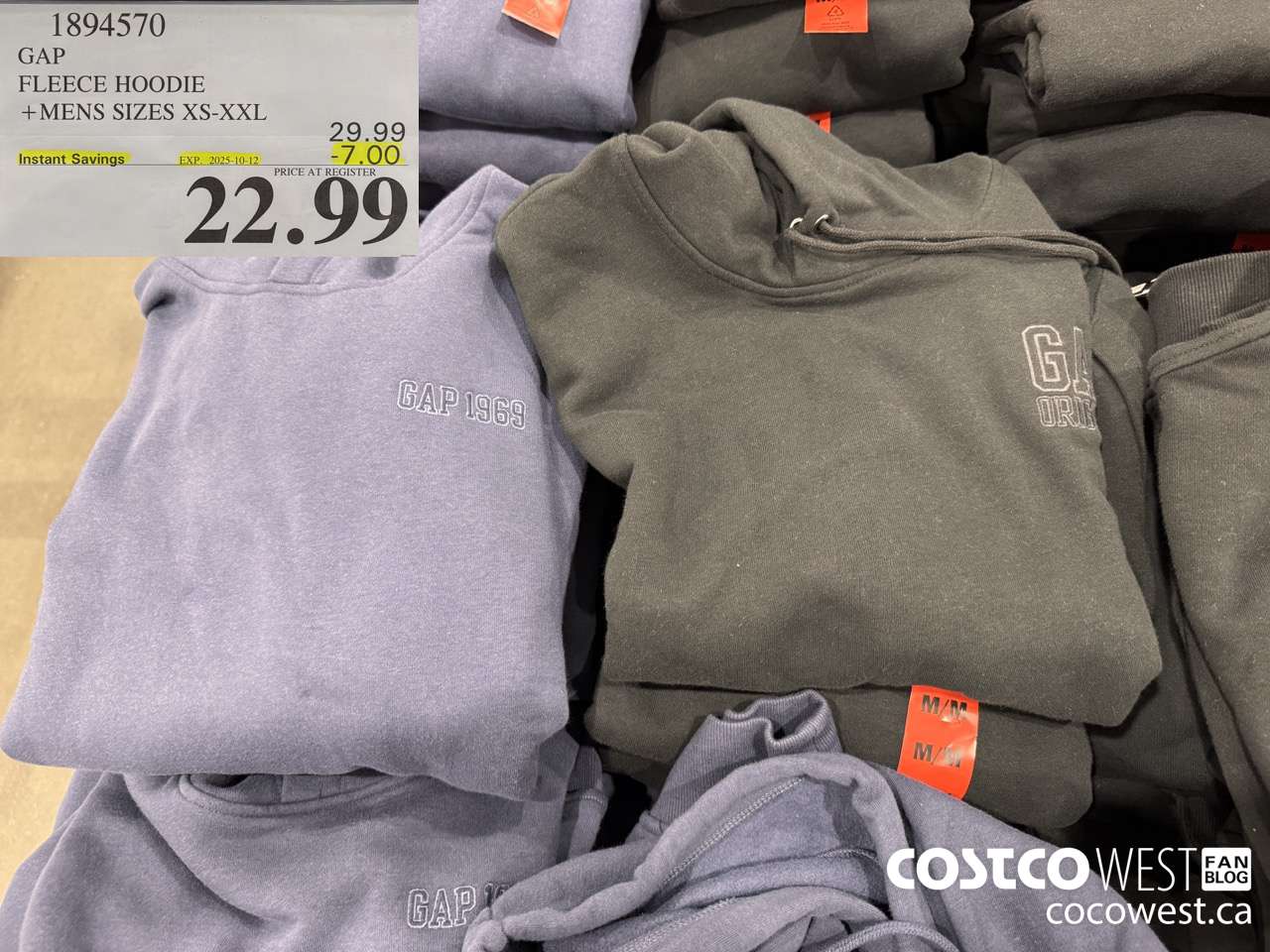 1894570 GAP FLEECE HOODIE MENS SIZES S-L ($7.00 INSTANT SAVINGS EXPIRES ON 2025-10-12) $22.99