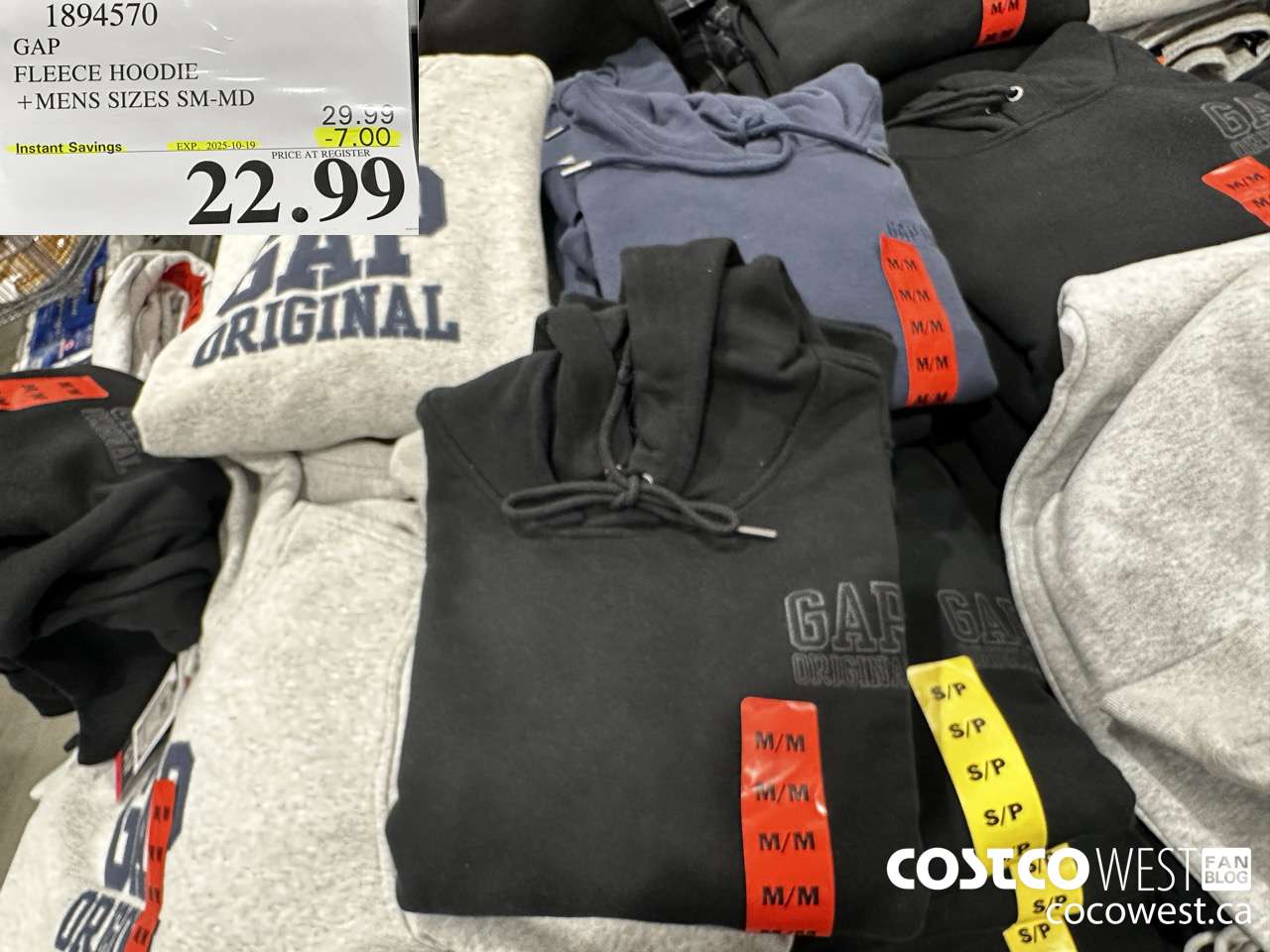 1894570 GAP FLEECE HOODIE MENS SIZES SM-MD ($7.00 INSTANT SAVINGS EXPIRES ON 2025-10-18) $22.99