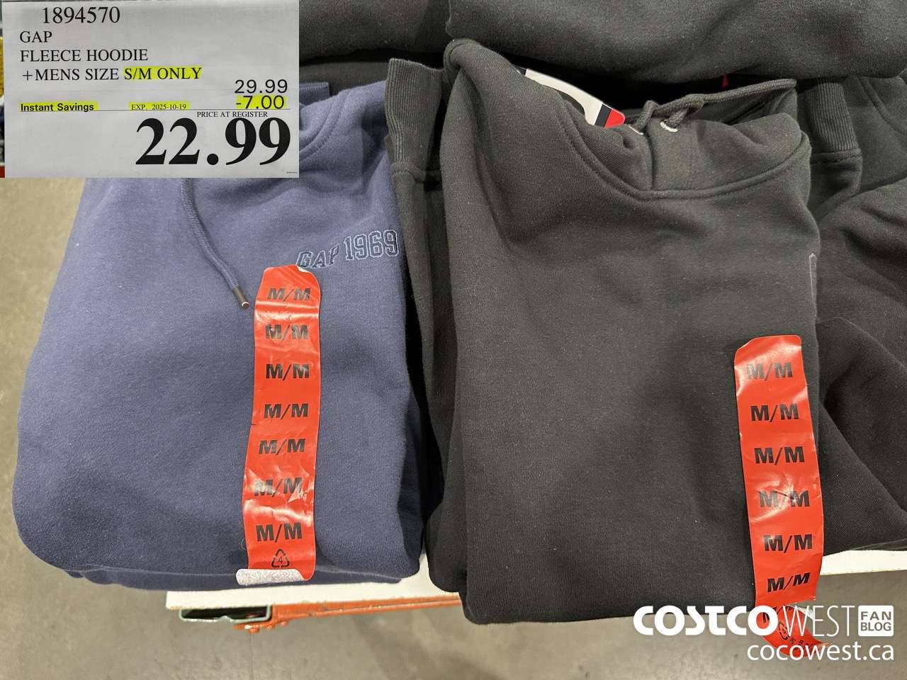 1894570 GAP FLEECE HOODIE MENS SIZES S/M ONLY ($7.00 INSTANT SAVINGS EXPIRES ON 2025-10-19) $22.99