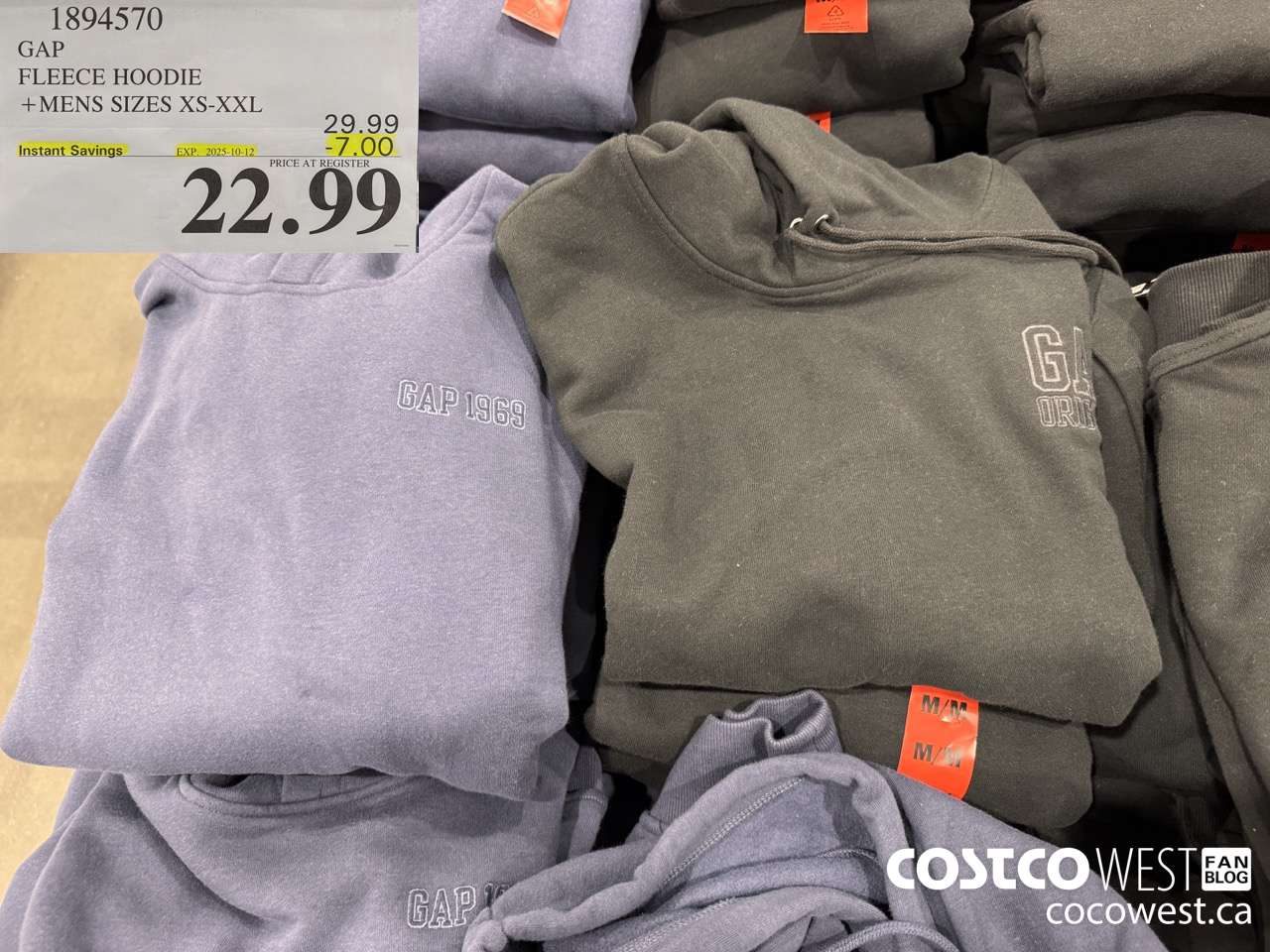 1894570 GAP FLEECE HOODIE MENS SIZES XS-XXL ($7.00 INSTANT SAVINGS EXPIRES ON 2025-10-12) $22.99