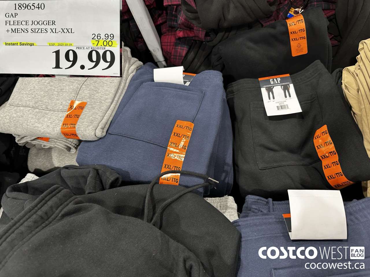 1896540 GAP FLEECE JOGGER MENS SIZES XL-XXL ($7.00 INSTANT SAVINGS EXPIRES ON 2025-10-19) $19.99