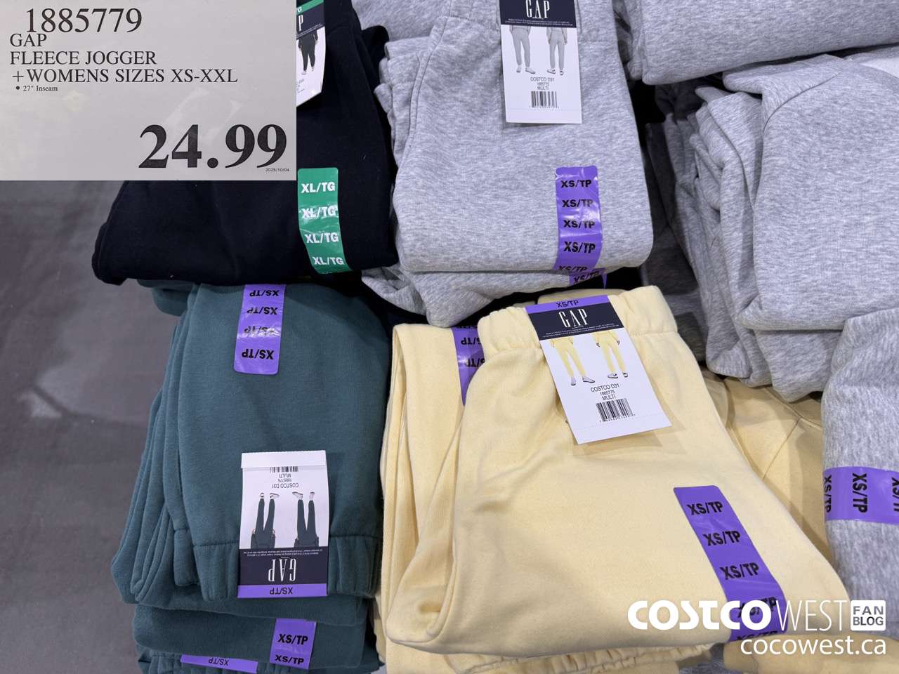 1885779 GAP FLEECE JOGGER WOMENS SIZES XS-XXL $24.99