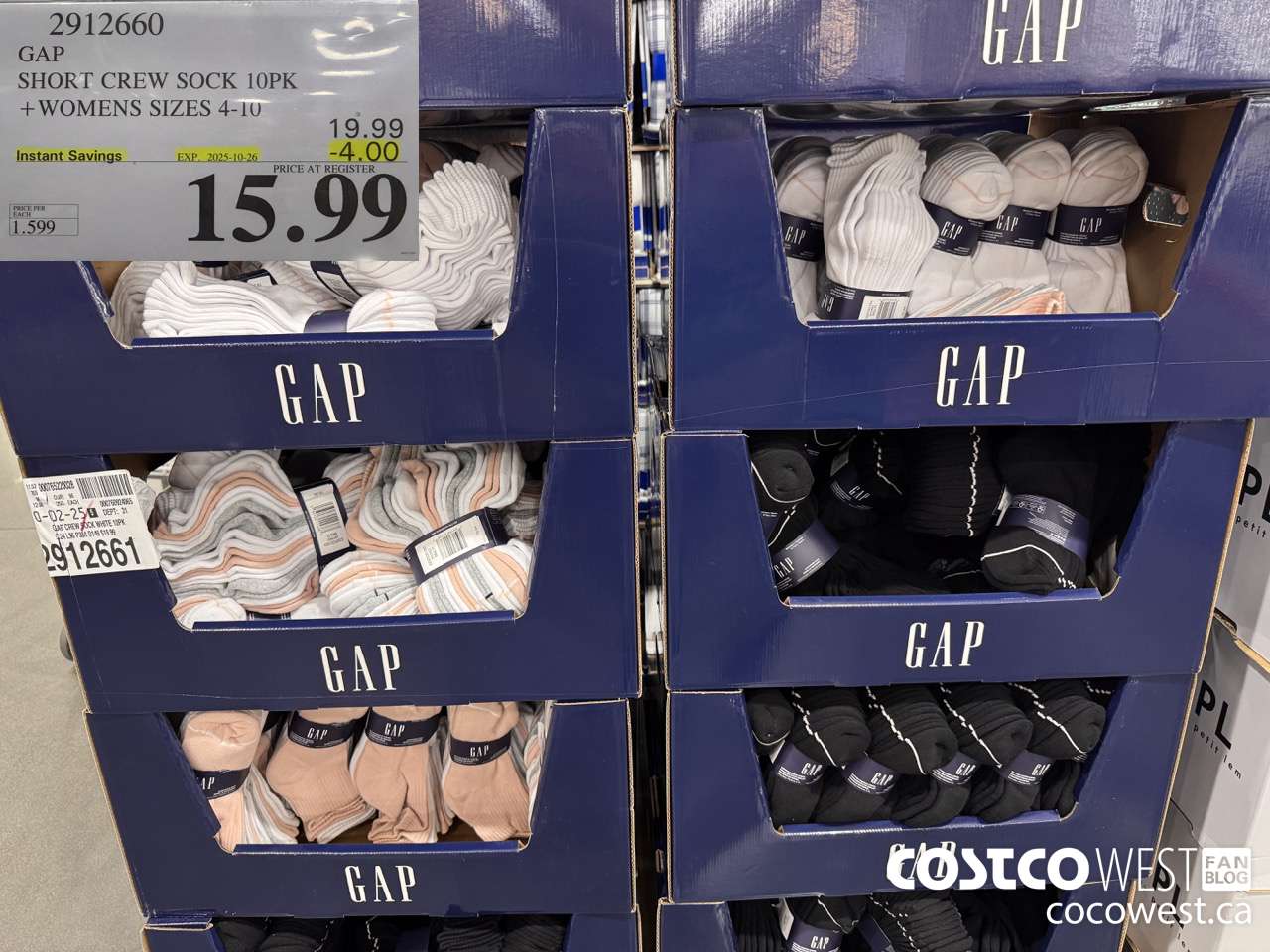 2912660 GAP SHORT CREW SOCK 10PK WOMENS SIZES 4-10 ($4.00 INSTANT SAVINGS EXPIRES ON 2025-10-26) $15.99