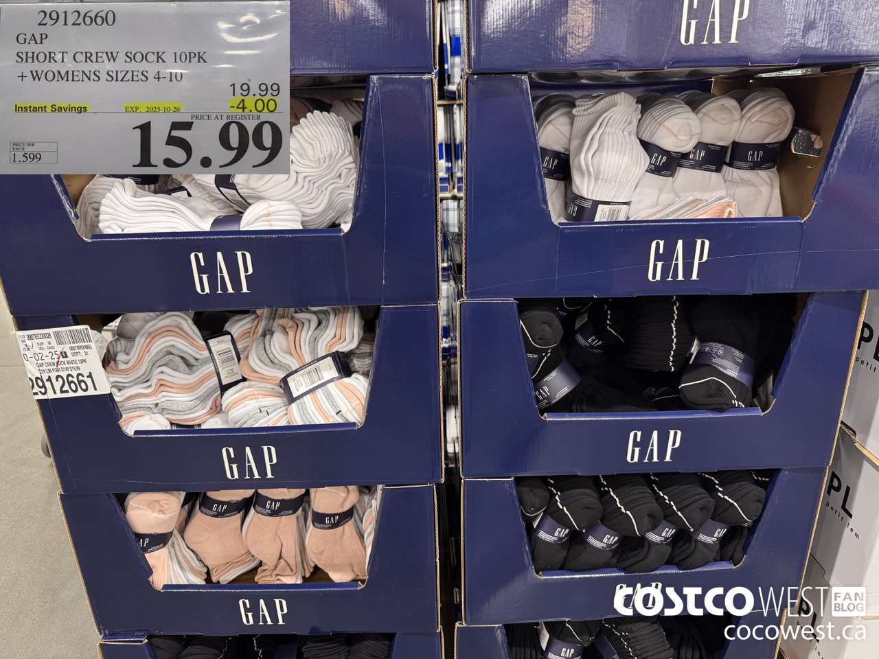 2912660 GAP SHORT CREW SOCK 10PK WOMENS SIZES 4-10 ($4.00 INSTANT SAVINGS EXPIRES ON 2025-10-26) $15.99