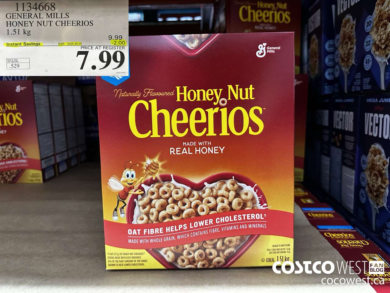 1134668 GENERAL MILLS HONEY NUT CHEERIOS 1.51 kg ($2.00 INSTANT SAVINGS EXPIRES ON 2025-10-19) $7.99
