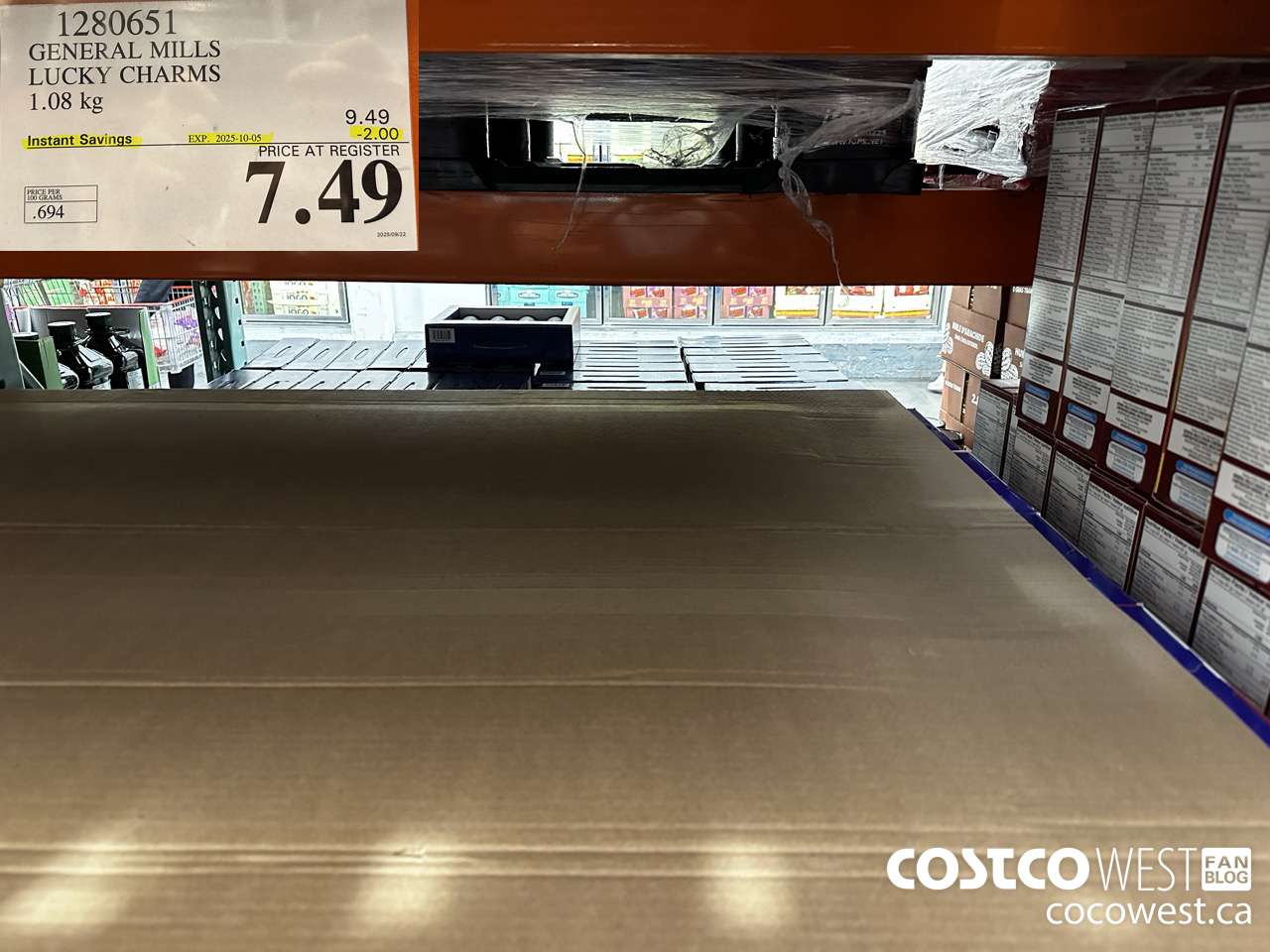 1280651 GENERAL MILLS LUCKY CHARMS 1.08KG ($2.00 INSTANT SAVINGS EXPIRES ON 2025-10-05) $7.49