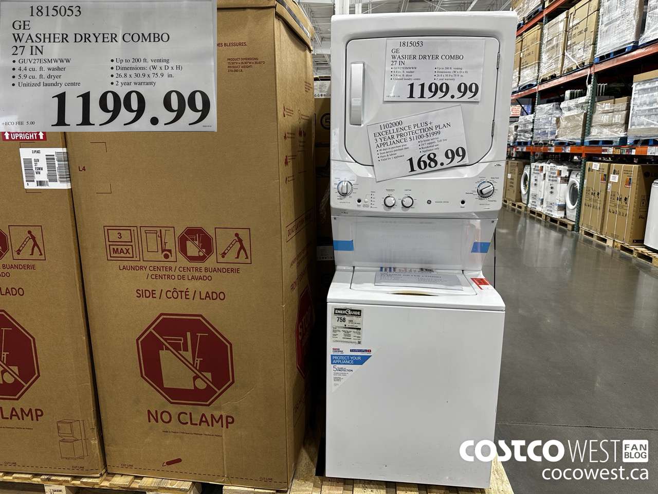 1815053 GE WASHER DRYER COMBO 27IN $1199.99