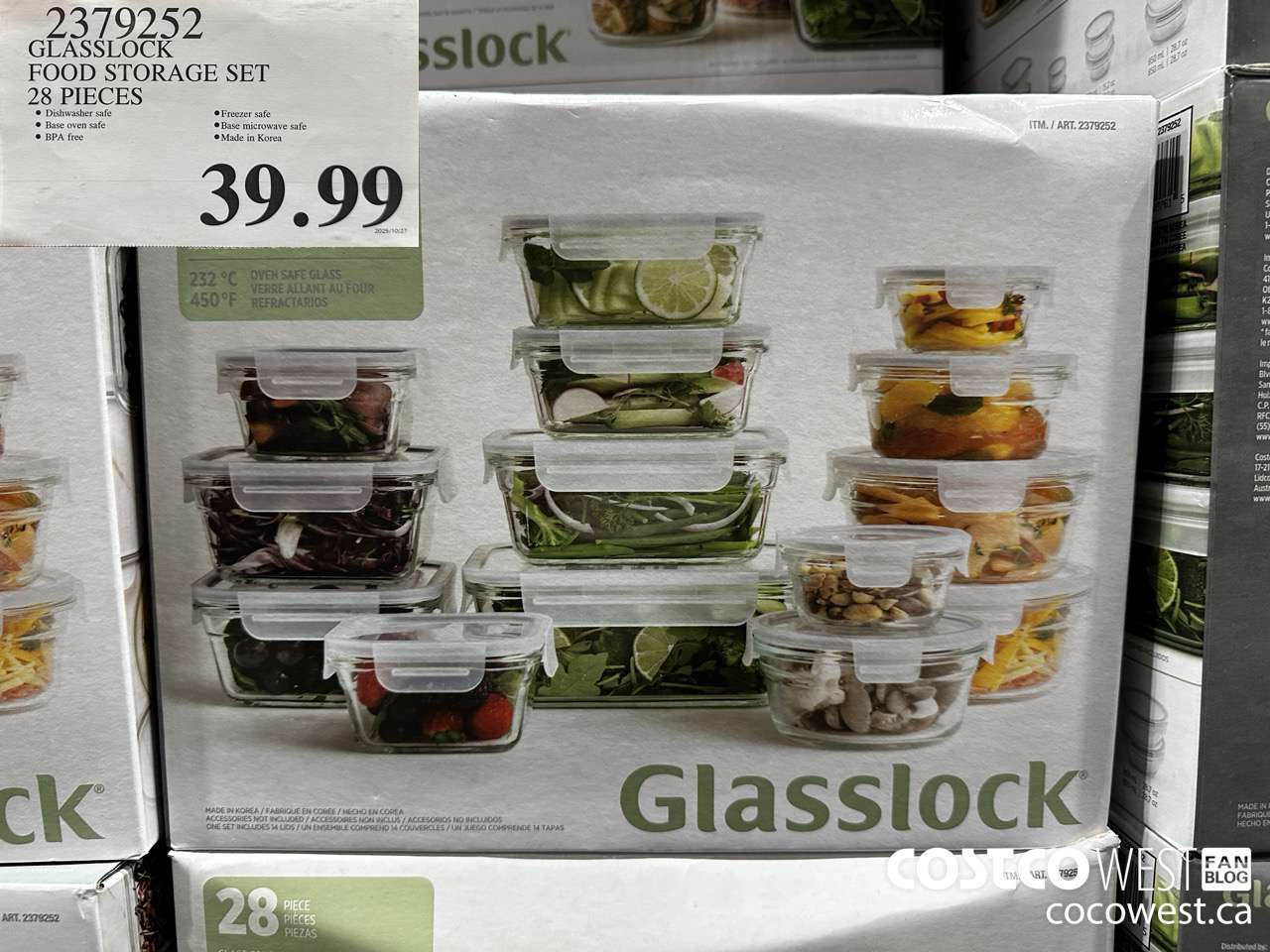 2379252 GLASSLOCK FOOD STORAGE SET 28 PIECES $39.99