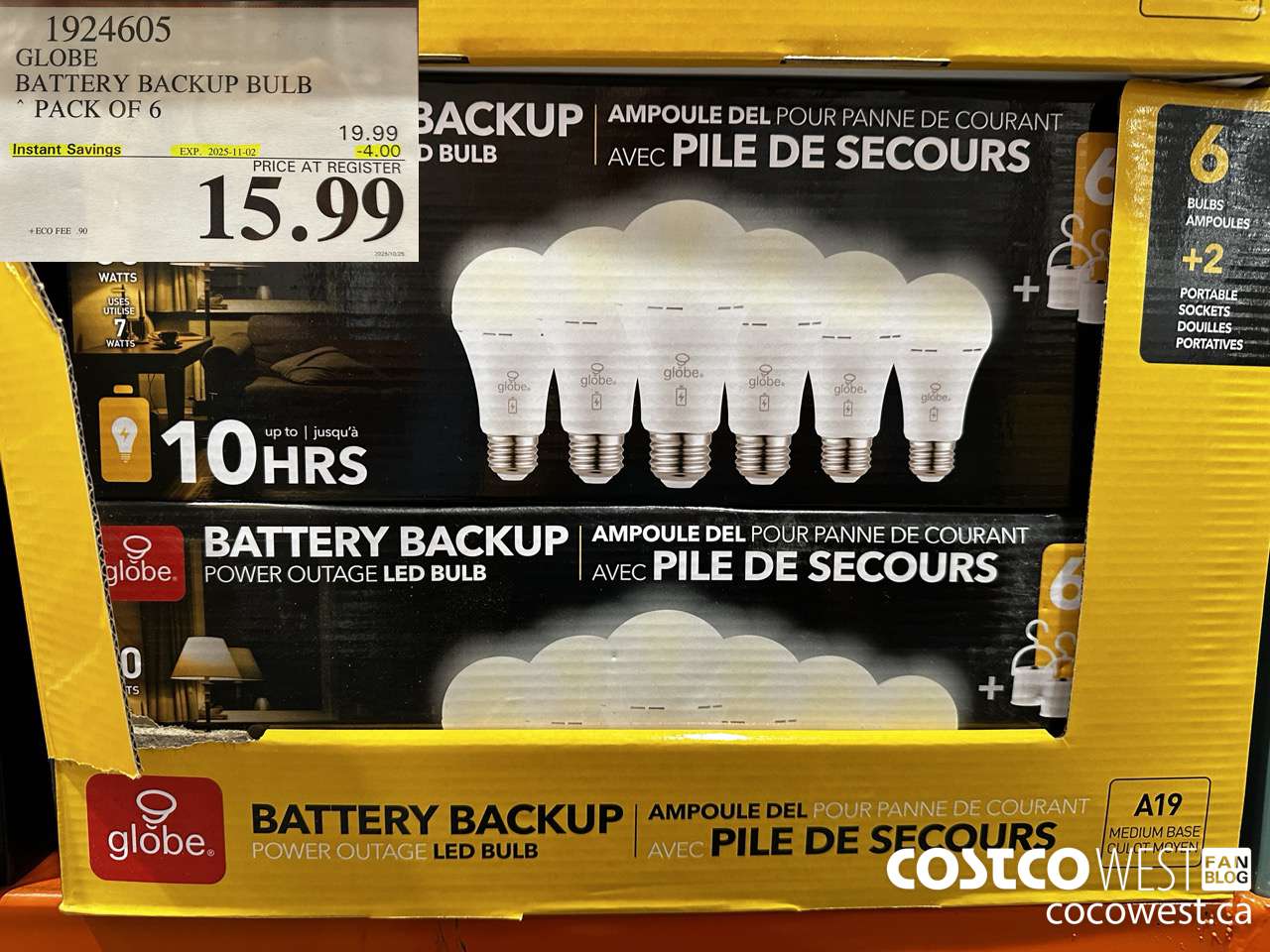 1924605 GLOBE BATTERY BACKUP BULB PACK OF 6 ($4.00 INSTANT SAVINGS EXPIRES ON 2025-11-02) $15.99