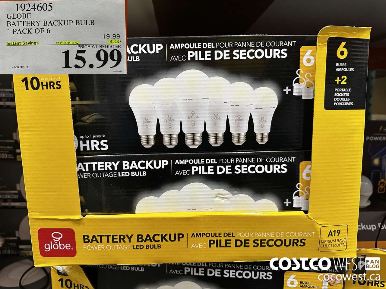 1924605 GLOBE BATTERY BACKUP BULB PACK OF 6 ($4.00 INSTANT SAVINGS EXPIRES ON 2025-11-02) $15.99