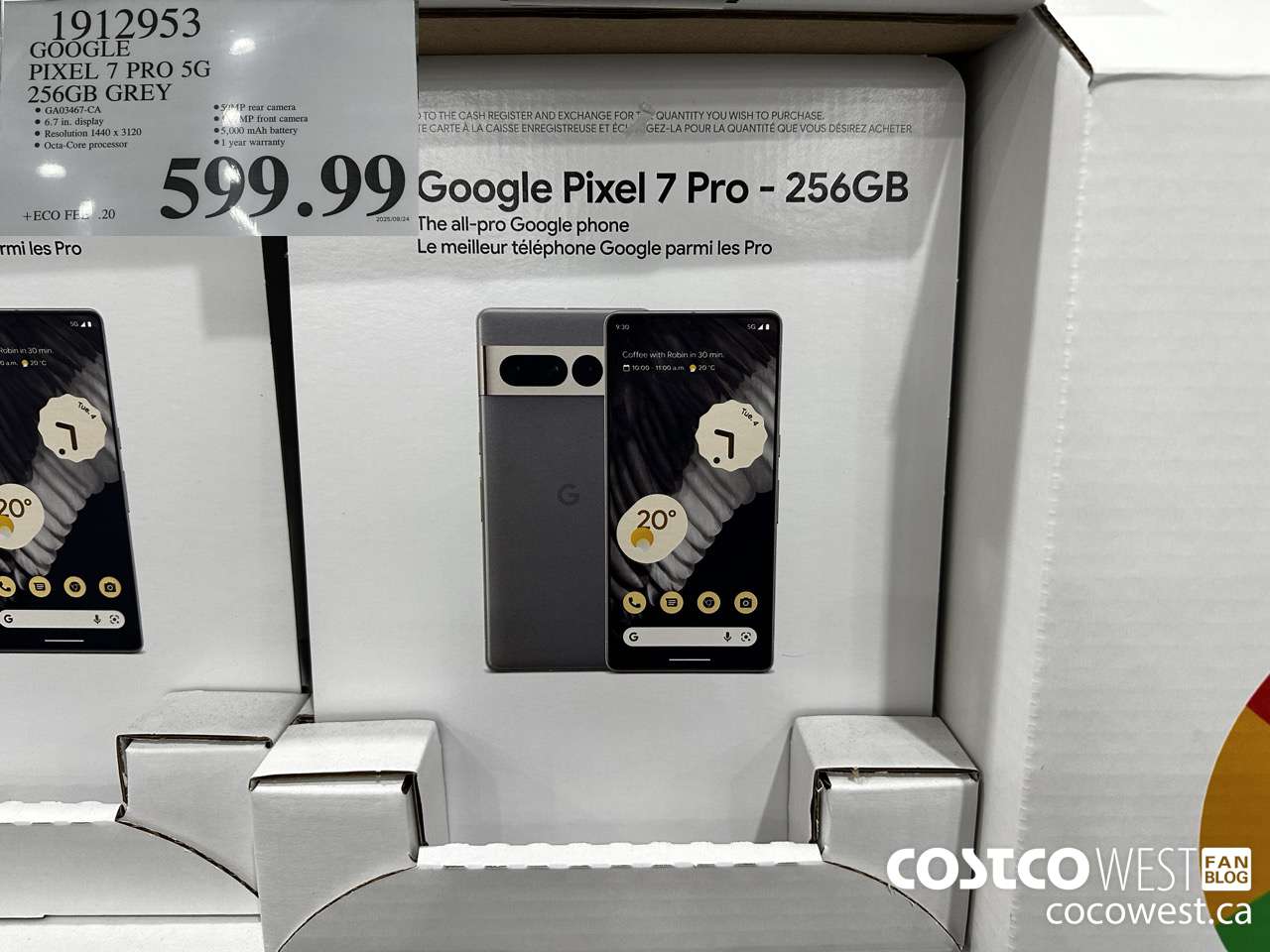 1912953 GOOGLE PIXEL 7 PRO 5G 256GB GREY $599.99
