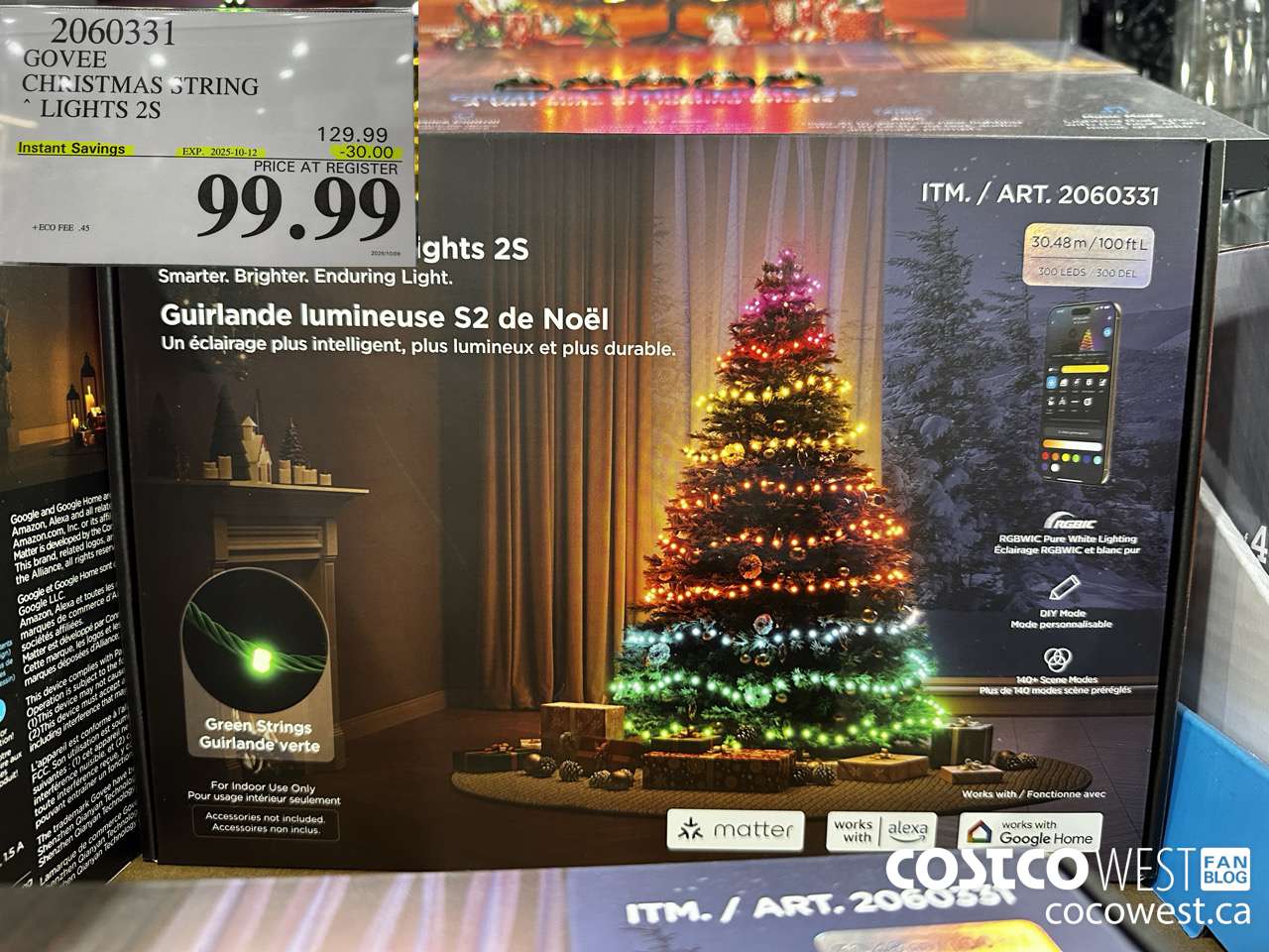 2060331 GOVEE CHRISTMAS STRING LIGHTS 2S ($30.00 INSTANT SAVINGS EXPIRES ON 2025-10-12) $99.99