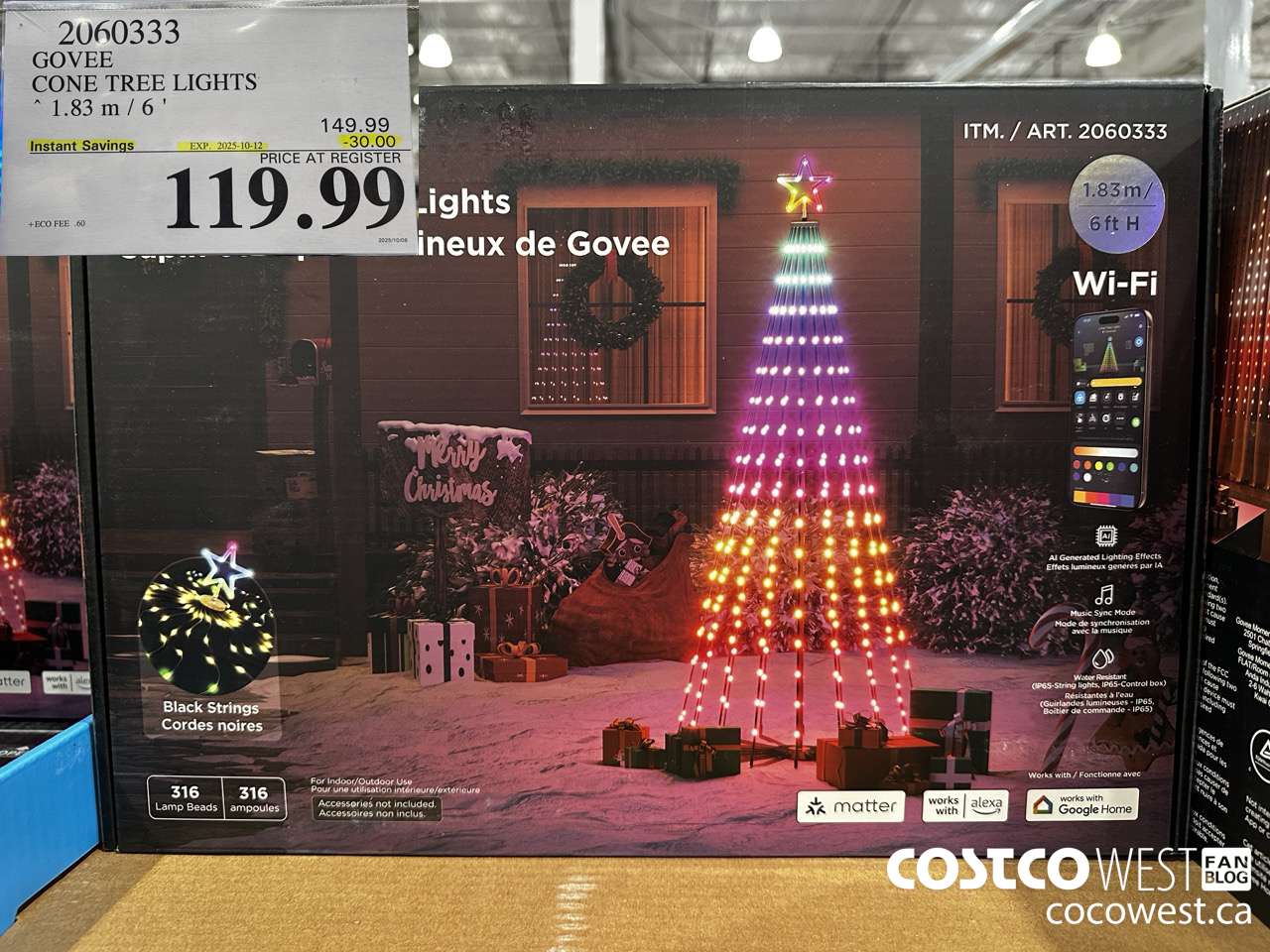2060333 GOVEE CONE TREE LIGHTS 1.83M 6/ ($30.00 INSTANT SAVINGS EXPIRES ON 2025-10-12) $119.99