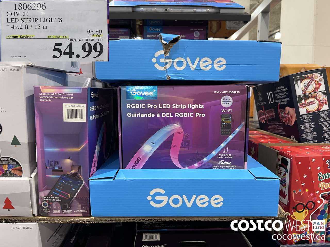 1806296 GOVEE LED STRIP LIGHTS 49.2FT/15M ($15.00 INSTANT SAVINGS EXPIRES ON 2025-10-20) $54.99