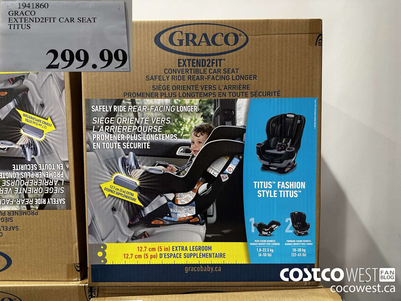 1941860 GRACO EXTEND2FIT CAR SEAT TITUS $299.99